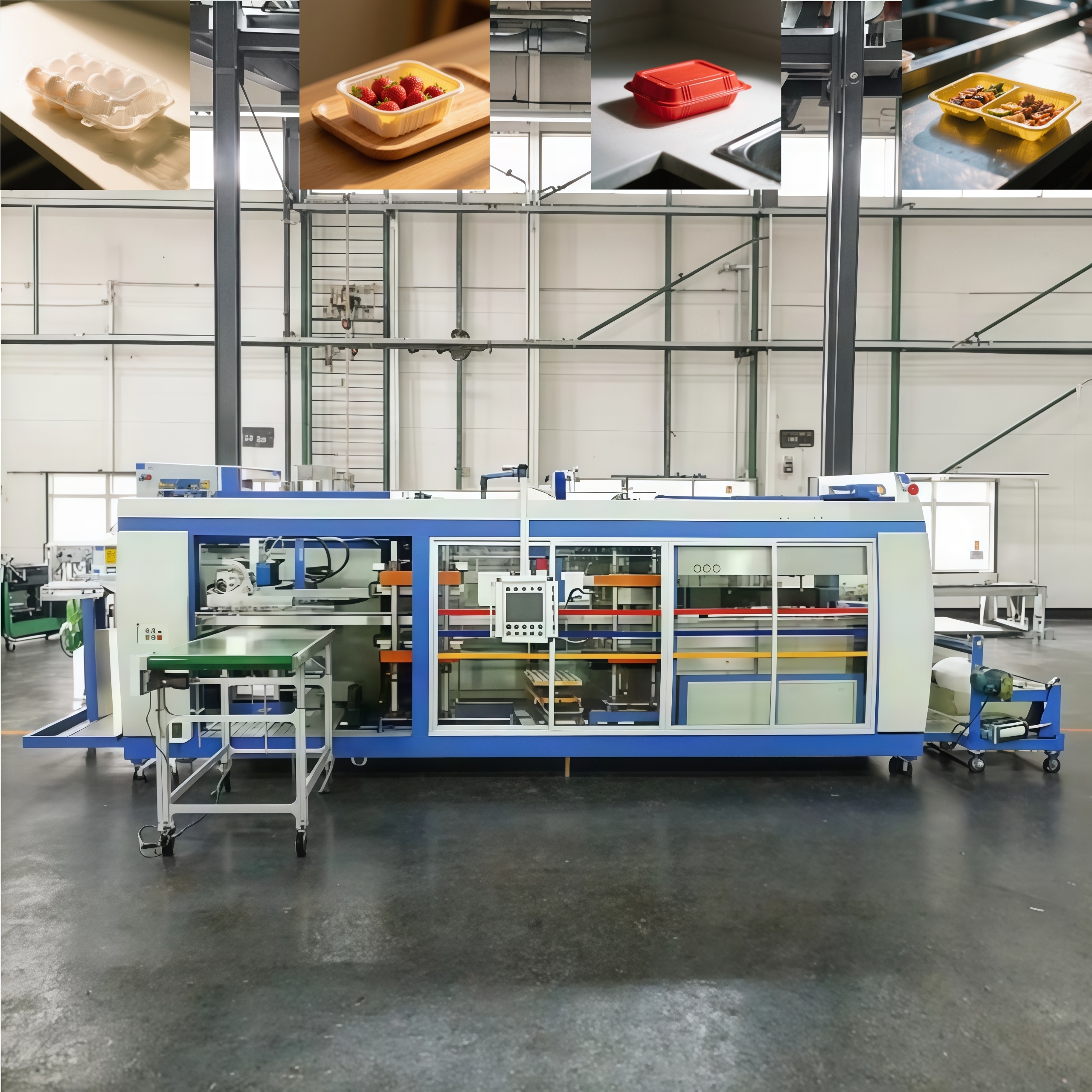 Fully Automatic Three-station Plastic Tray Thermoforming Machine