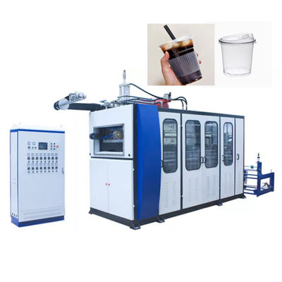 Second hand cup and bowl cover forming fully automatic thermoforming machine high efficiency plastic cup making machine