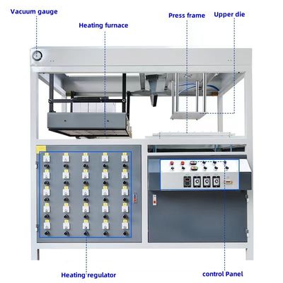 Automatic Small Vacuum Forming Machine For Plastic Fabrication With 560*610mm Max Forming Area