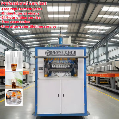 Automatic Plastic Cup Thermoforming Machine with PLC Control Gear Drive System