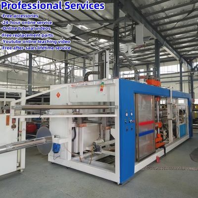 Used Industrial Biodegradable Plastic Lunch Box Machine One-stop Vacuum Forming Machine