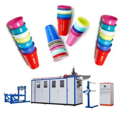 Fully Automatic Plastic Mug Making Machine with 720*300mm Forming Area and 5000kg Capacity
